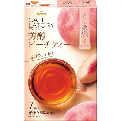 AGF Blendy Cafe Latory Stick Fragrant Peach Tea 7 Sticks (6.5g × 7)