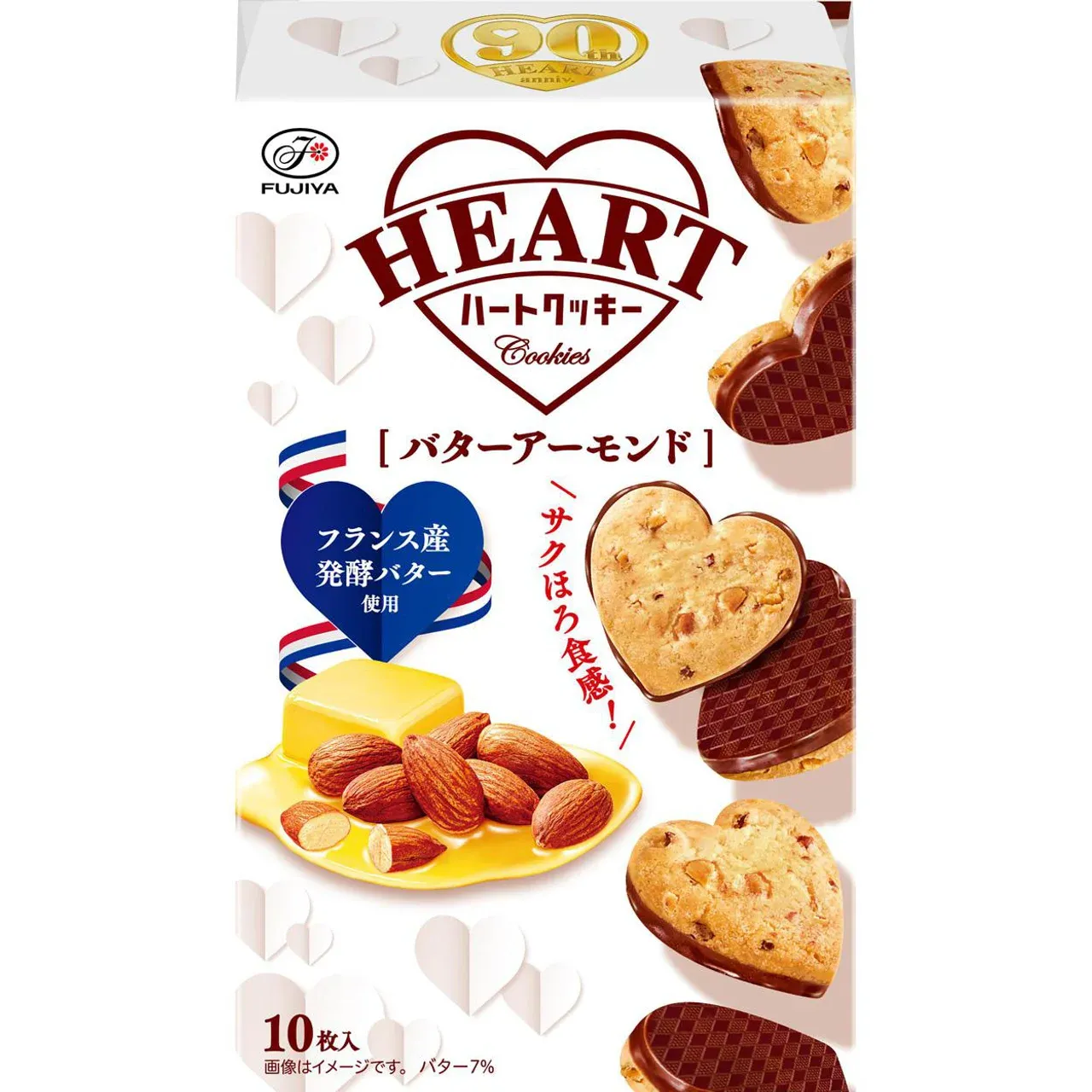 Fujiya Heart Cookie Butter Almond 10 Pieces