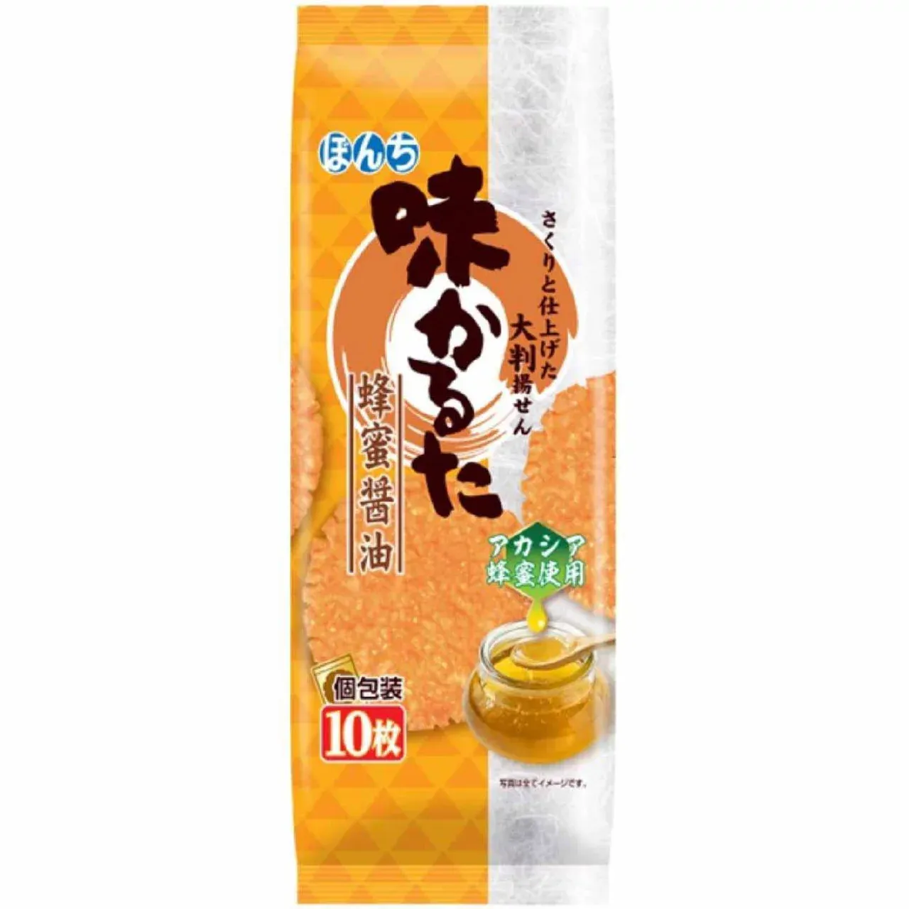 Bonchi Aji Karuta Honey Soy Sauce Large Fried Rice Crackers 10 Pieces