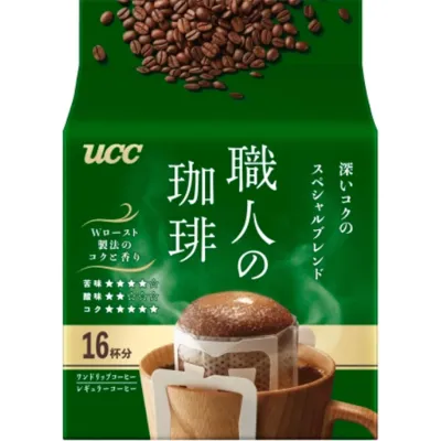 UCC Ueshima Coffee Artisan Coffee Special Blend Rich Deep Flavor Drip Coffee 7g x 16 Bags