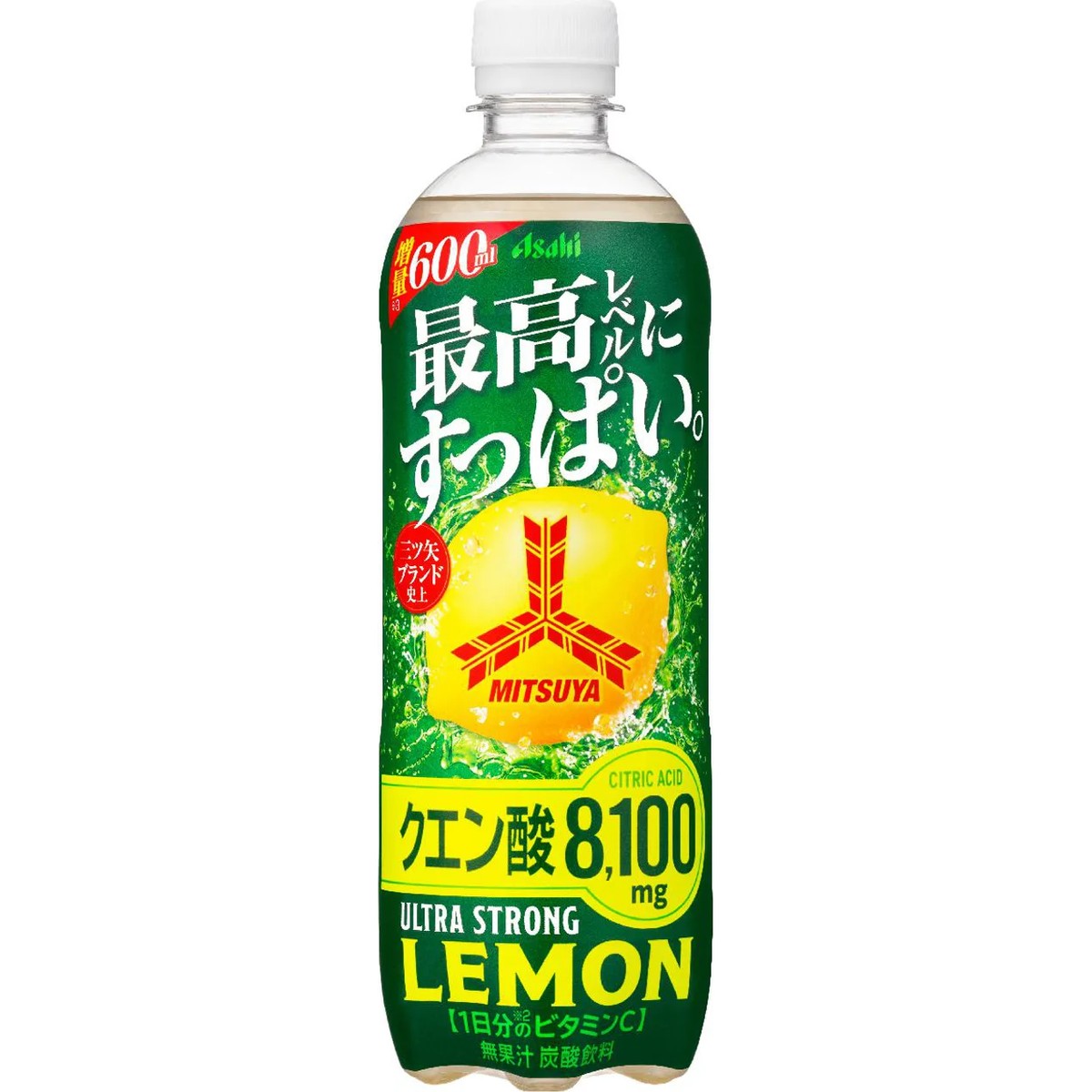 Asahi Mitsuya Ultra Strong Lemon Carbonated Drink 600ml