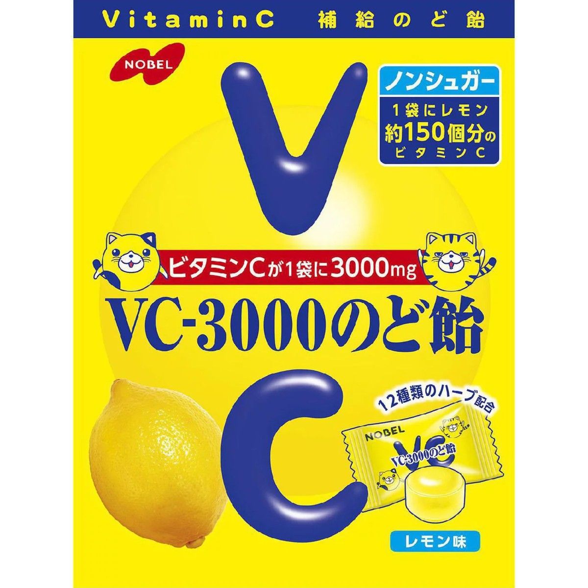 Nobel Confectionery VC3000 Sugar-Free Lemon Candy 90g -SALE
