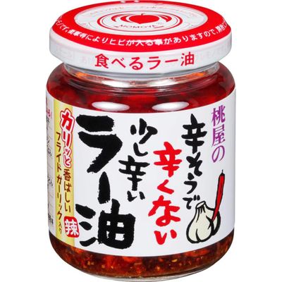Momoya, Karasoude Karakunai Sukoshi Karai Rayu, Chili Oil Not Too Spicy Garlic Chili Oil 110g -SALE