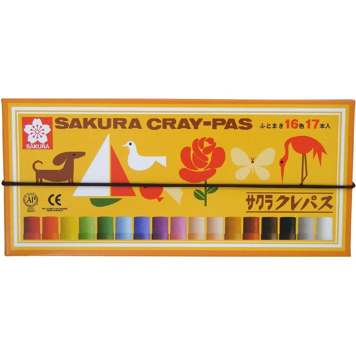 Sakura Craypass Thick Crayons 16 Colors 17 Pieces (2 Light Orange)