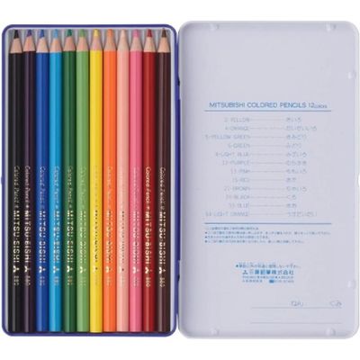 Mitsubishi Uni Palette Colored Pencils 12 Colors Blue Set