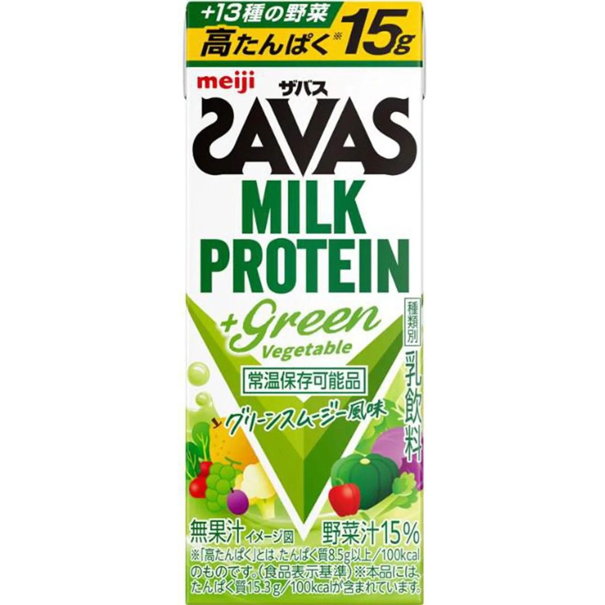 Meiji SAVAS Milk Protein + Green Vegetable 200ml