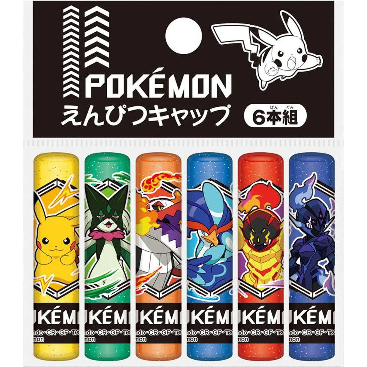 Showa Note Pokémon Pencil Caps 6-Pack