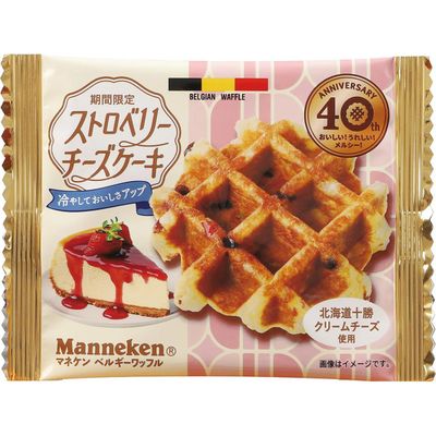 Manneken Strawberry Cheesecake Waffle 1pc