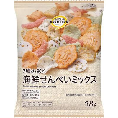 Top Value Best Price 7-Kind Colorful Seafood Senbei Mix 38g Top Value Best Price 7-Kind Colorful Seafood Senbei Mix 38g
