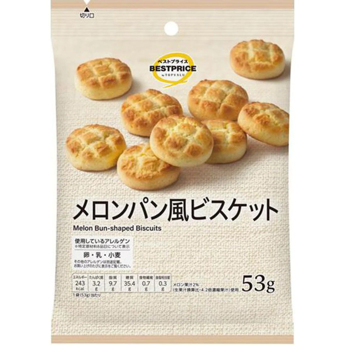 Top Value Best Price Melon Pan Style Biscuits 53g