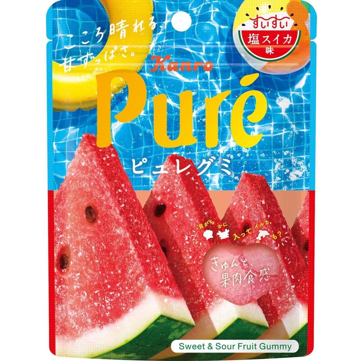 Kanro Pure Gummy Salty Watermelon 52g