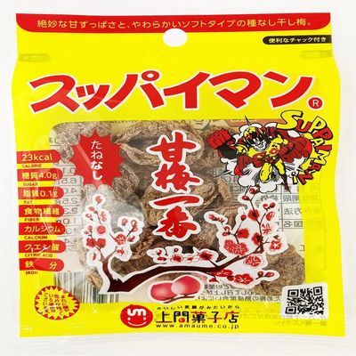 Uehama Confectionery Suppai Man Sweet Pickled Plum Seedless 15g Uehama Confectionery Suppai Man Sweet Pickled Plum Seedless 15g