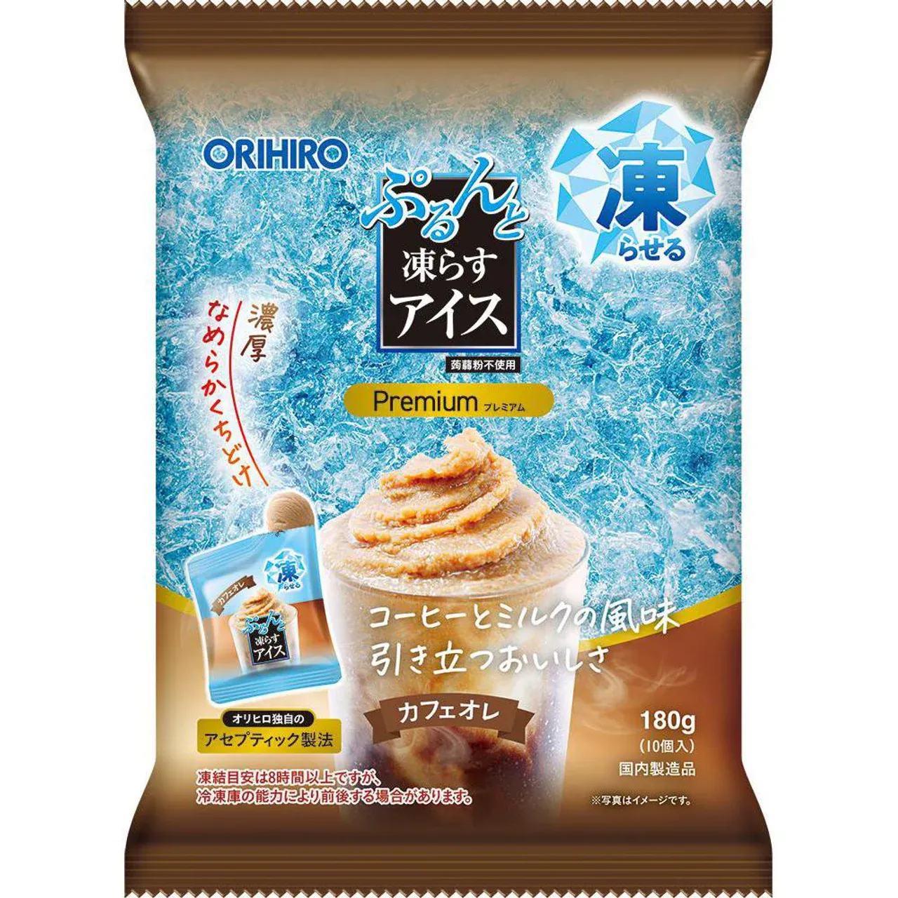 Orihiro Purun to Korasu Ice Premium Cafe au Lait 10 Pieces 180g