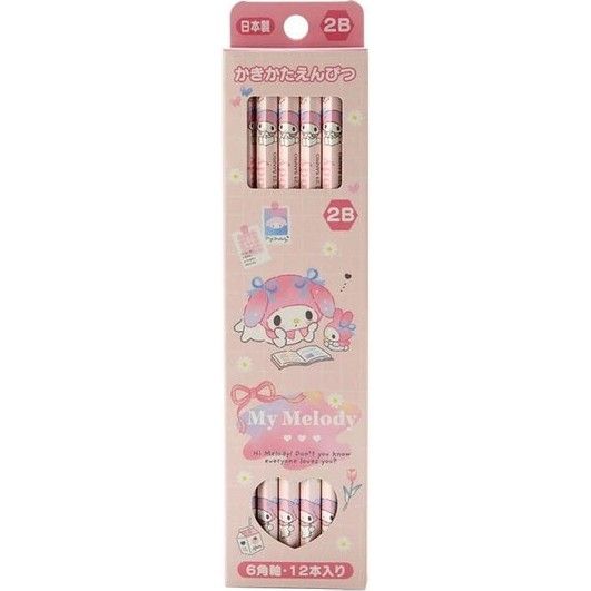 Sanrio Characters My Melody Kakikata Pencil 2B 12-Piece Set