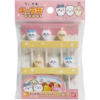 BANDAI Chiikawa Smile Pick 6pcs (3 Designs x 2 Each) BANDAI Chiikawa Smile Pick 6pcs (3 Designs x 2 Each)