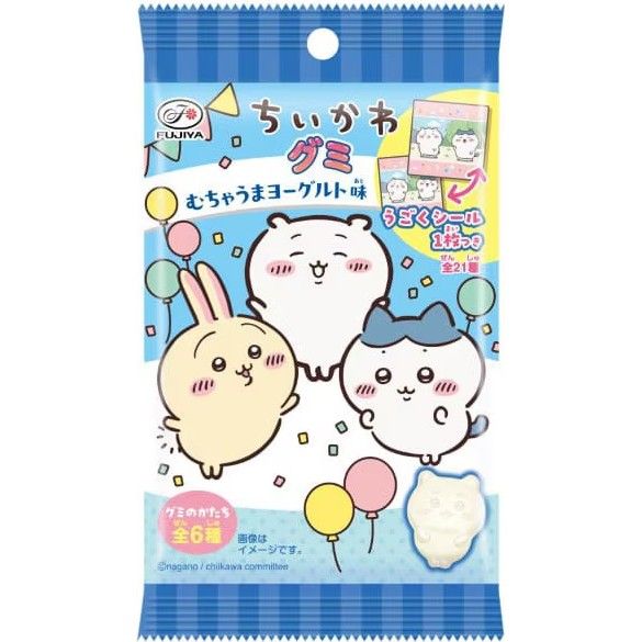 Fujiya Chiikawa Anime Gummy Mucha Umai Yogurt Flavor 6 Pieces + 1 Sticker