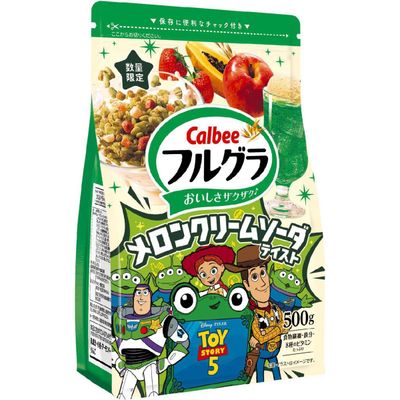 Calbee Frugra Melon Cream Soda Flavor Granola 500g