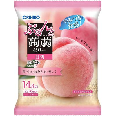 Orihiro Purunto Konjac Jelly Pouch White Peach 6 Pack Orihiro Purunto Konjac Jelly Pouch White Peach 6 Pack