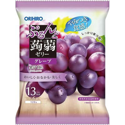 Orihiro Purunto Konjac Jelly Pouch Grape 6 Pack