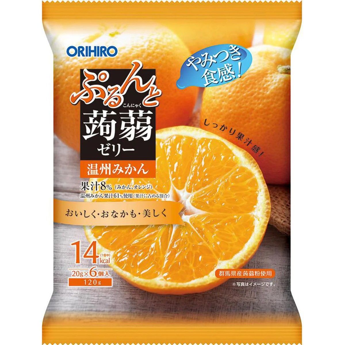 Orihiro Purunto Konjac Jelly Pouch Satsuma Mandarin 6 Pack