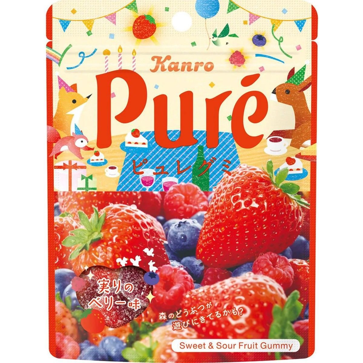 Kanro Pure Gummy Harvest Berry 52g