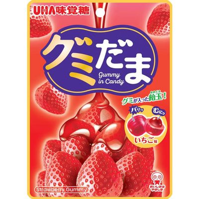 UHA Mikakuto Gumidama Strawberry Gummy Candy 55g UHA Mikakuto Gumidama Strawberry Gummy Candy 55g
