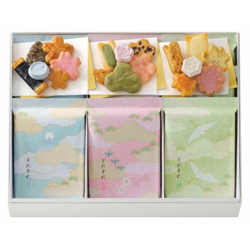 Ginza Akebono "Sorezore", Rice Cracker, 3 kinds, 9 bags in a Box