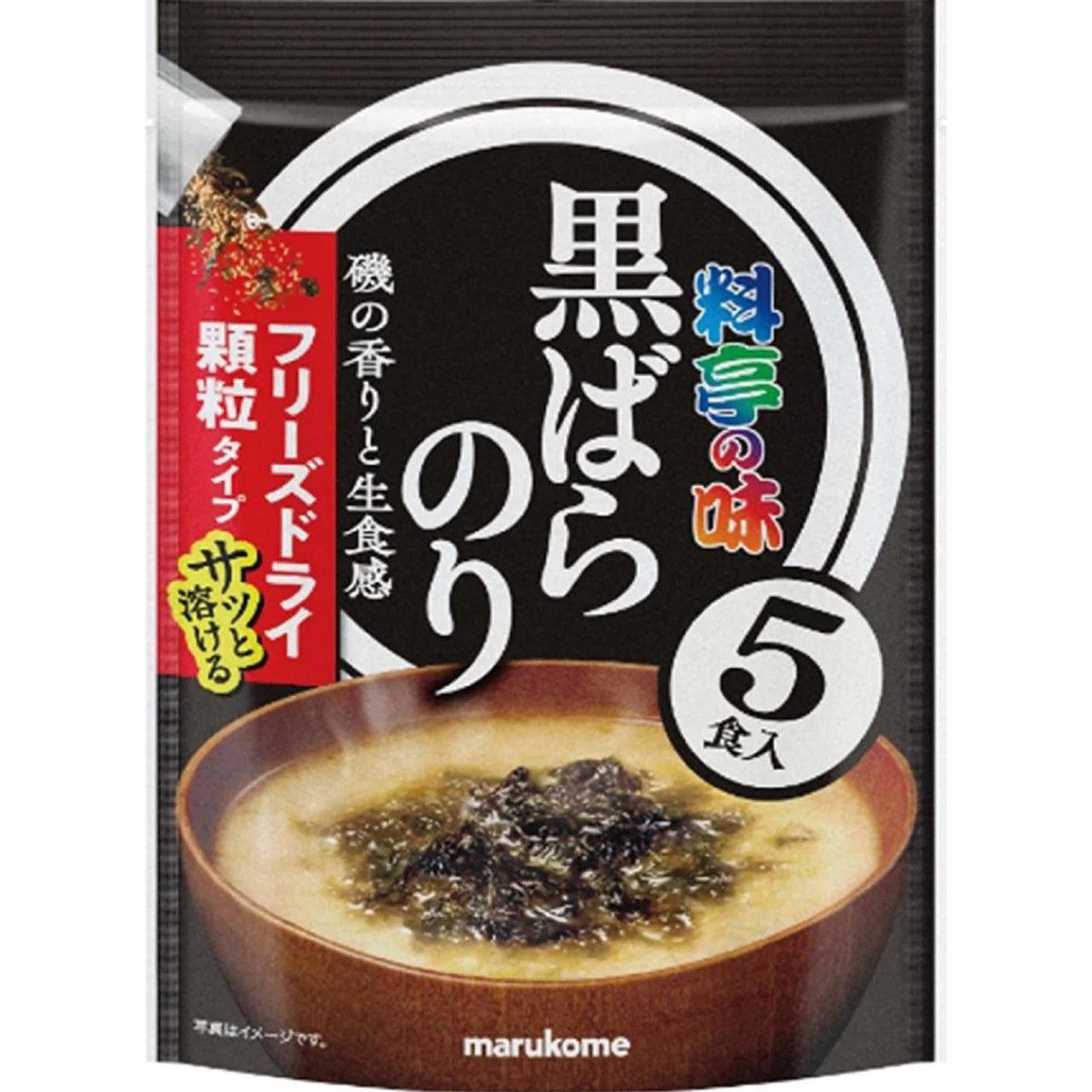 Marukome Ryotei no Aji Black Bara Nori Miso Soup Freeze-Dried 7g x 5 Servings