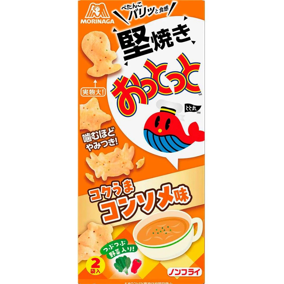 Morinaga Seika Ototto Hard Baked Rich Consomme Flavor 22g x 2 Pack