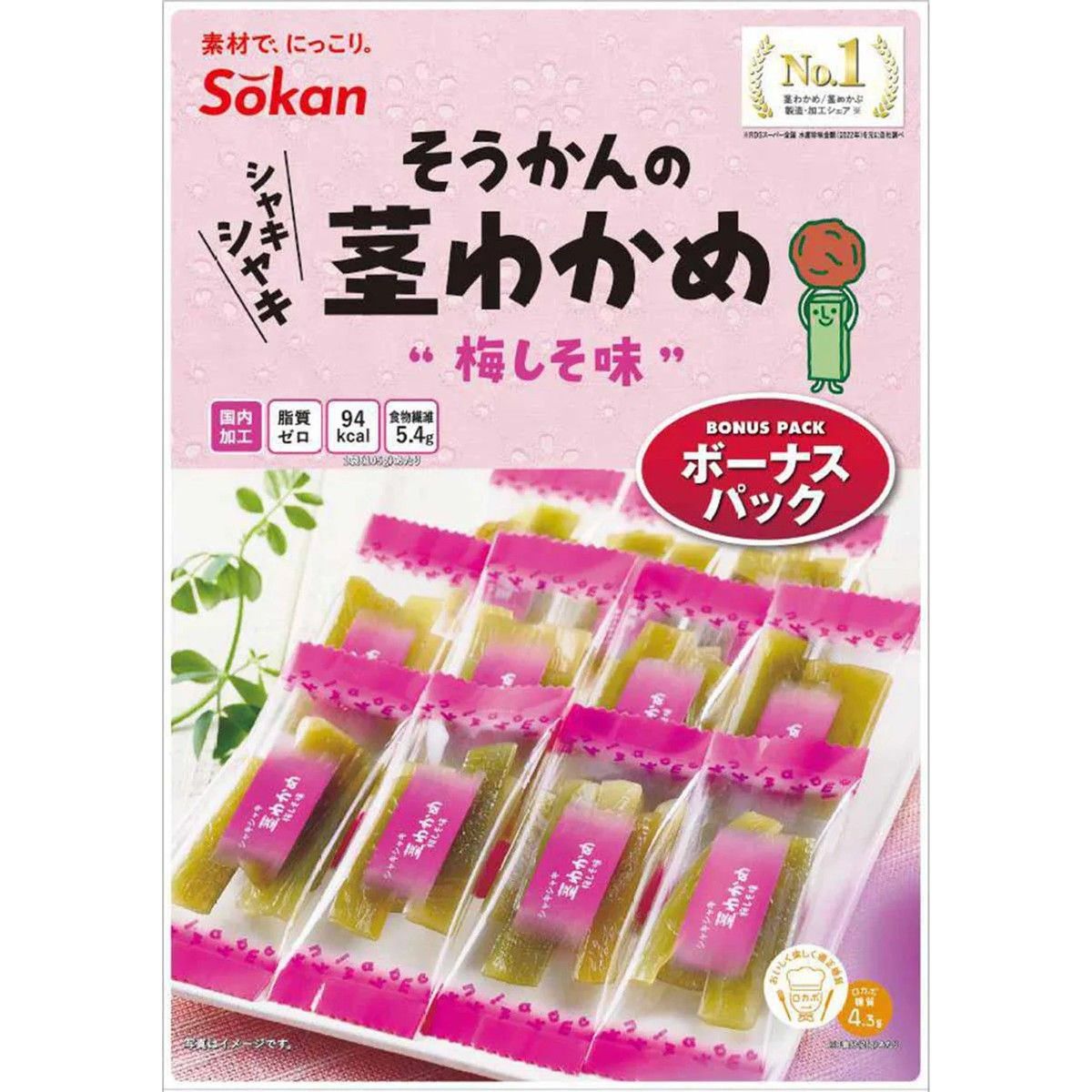 Sokan Bonus Pack Stem Wakame Ume Shiso Flavor 105g