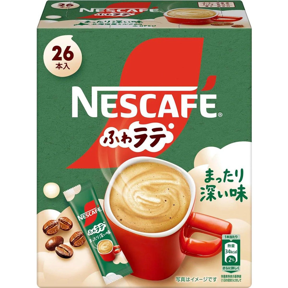 Nestle Fuwa Latte Rich Deep Flavor Stick Coffee 26 Sticks