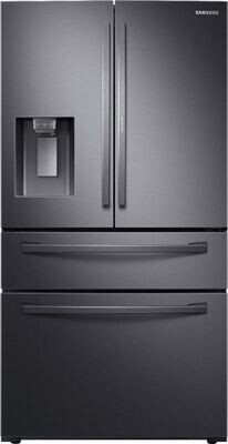 Samsung 27.8 cu. ft. Food Showcase 4-Door French Door Refrigerator in Fingerprint Resistant Black Stainless