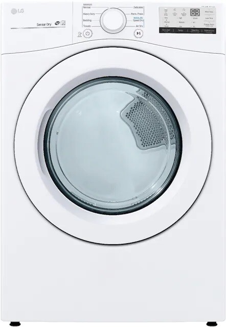 LG - 7.4 Cu. Ft. Stackable Electric Dryer with Flow Sense™ - White & LG - 4.5 Cu. Ft. High Efficiency Stackable Front-Load Washer with 6Motion Technology - White