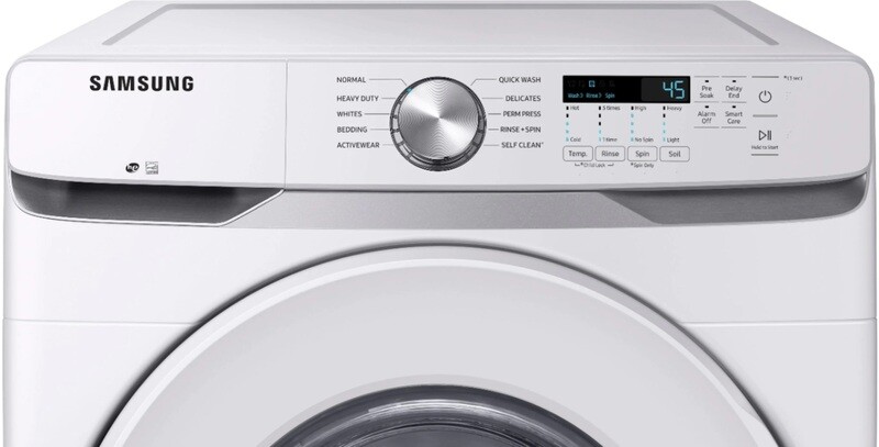 Samsung - 4.5 Cu. Ft. High-Efficiency Stackable Front Load Washer with Vibration Reduction Technology+ - White & Samsung 7.5-cu ft Stackable Electric Dryer (White) Samsung - 4.5 Cu. Ft. High-Efficiency Stackable Front Load Washer with Vibration Reduction Technology+ - White & Samsung 7.5-cu ft Stackable Electric Dryer (White)