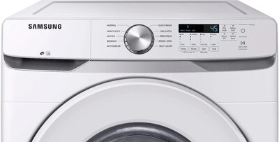 Samsung - 4.5 Cu. Ft. High-Efficiency Stackable Front Load Washer with Vibration Reduction Technology+ - White & Samsung 7.5-cu ft Stackable Electric Dryer (White)