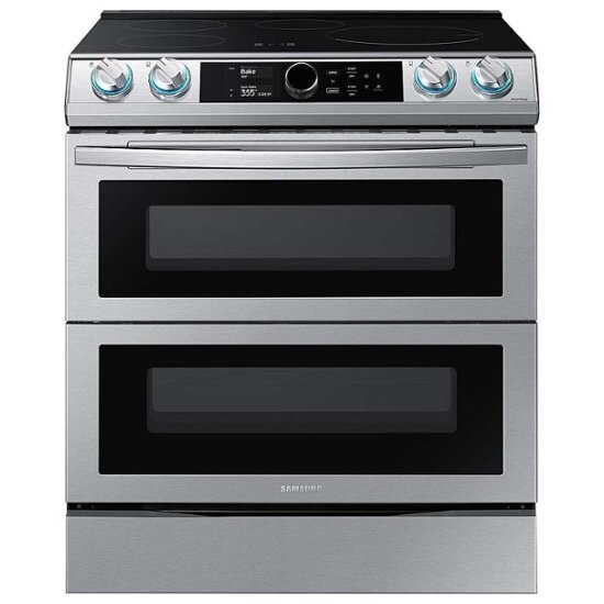 Samsung 6.3 cu. ft. Smart Slide-In Electric Induction Range with Flex Duo Smart Dial and Air Fry - Fingerprint Resistant Stainless Steel