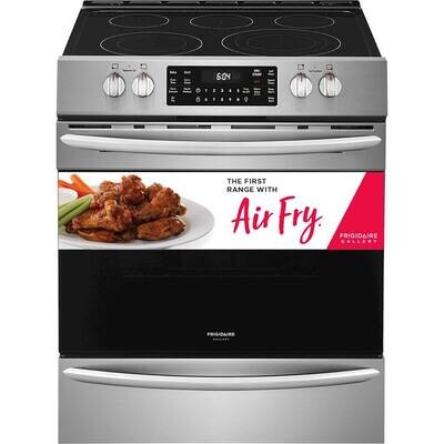 Frigidaire - Gallery 5.4 Cu. Ft. Freestanding Electric Air Fry Range with Self and Steam Clean - Stainless steel