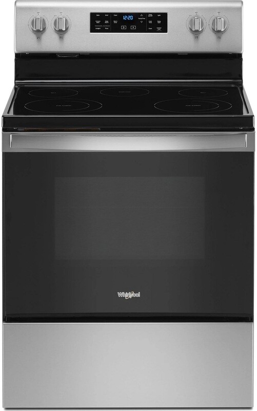 Whirlpool 30-in Smooth Surface 5 Elements 5.3-cu ft Self-Cleaning Convection Oven Electric Range (Fingerprint Resistant Stainless Steel) Whirlpool 30-in Smooth Surface 5 Elements 5.3-cu ft Self-Cleaning Convection Oven Electric Range (Fingerprint Resistant Stainless Steel)