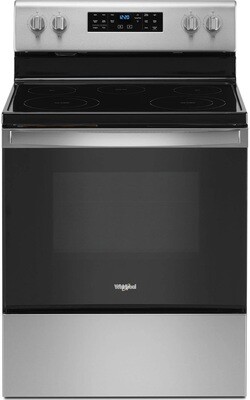 Whirlpool 30-in Smooth Surface 5 Elements 5.3-cu ft Self-Cleaning Convection Oven Electric Range (Fingerprint Resistant Stainless Steel)