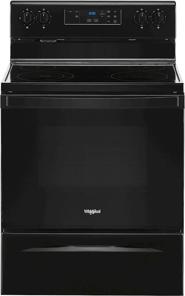 Whirlpool 30-in Smooth Surface 4 Elements 5.3-cu ft Freestanding Electric Range (Black)