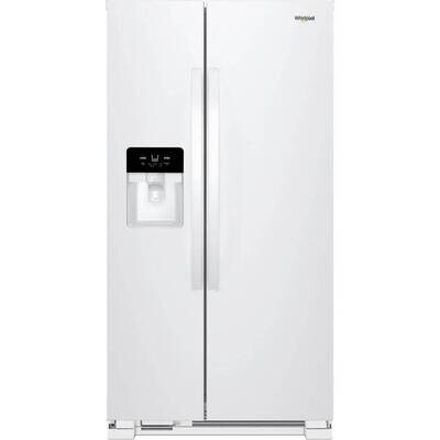 Whirlpool 33 inch 21.4-cu ft Side-by-Side Refrigerator with Ice Maker (White)