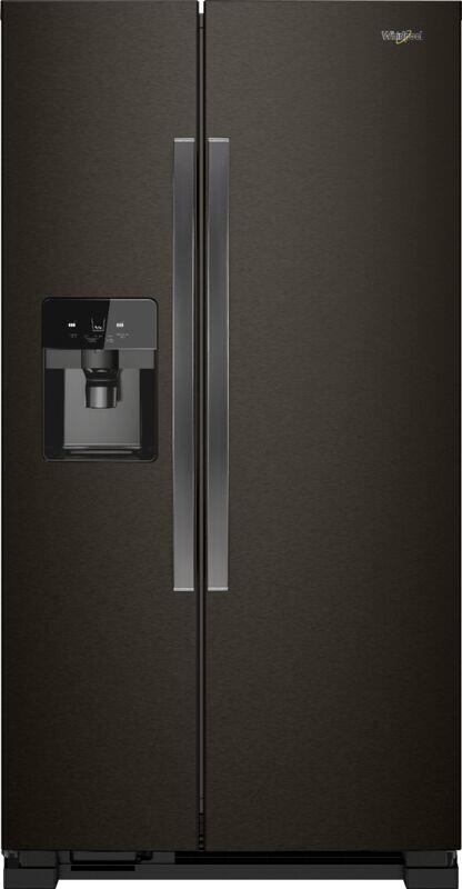 Whirlpool 24.5-cu ft Side-by-Side Refrigerator with Ice Maker (Fingerprint Resistant Black Stainless)