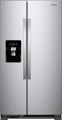 Whirlpool 24.6-cu ft Side-by-Side Refrigerator with Ice Maker (Fingerprint Resistant Stainless Steel)