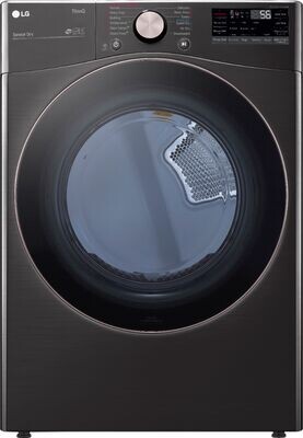 LG True Steam Smart Wi-Fi Enabled 7.4-cu ft Stackable Steam Cycle Electric Dryer (Black Steel) ENERGY STAR