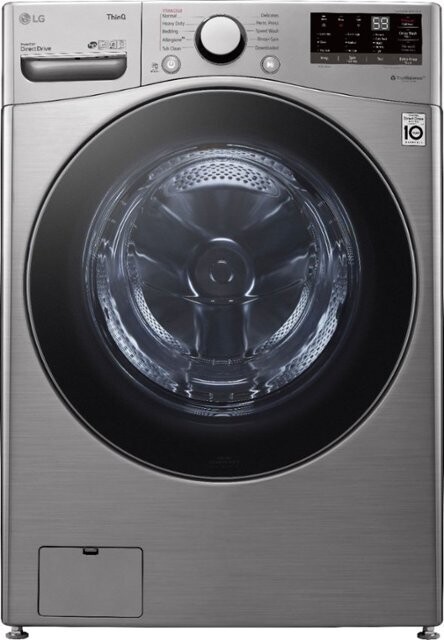 LG Smart Wi-Fi Enabled 4.5-cu ft High Efficiency Stackable Steam Cycle Front-Load Washer (Graphite Steel) ENERGY STAR
