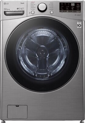 LG Smart Wi-Fi Enabled 4.5-cu ft High Efficiency Stackable Steam Cycle Front-Load Washer (Graphite Steel) ENERGY STAR