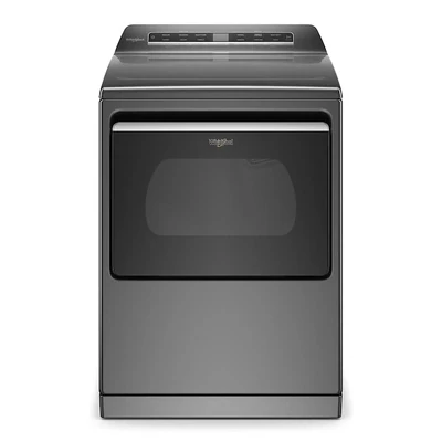 Whirlpool Smart Capable w/Load and Go 5.3-cu ft High-Efficiency Impeller and Agitator Smart Top-Load and Whirlpool Smart Capable 7.4-cu ft Steam Cycle-Smart Electric Dryer (Chrome Shadow) ENERGY STAR