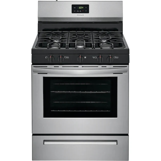 Frigidaire 30-in 5 Burners 5-cu ft Freestanding Natural Gas Range (Easycare Stainless Steel)