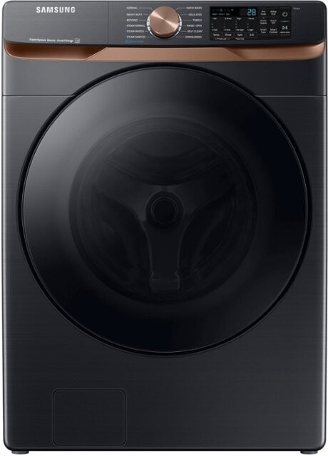 Samsung 5-cu ft High Efficiency Stackable Steam Cycle Smart Front-Load Washer (Brushed Black) ENERGY STAR