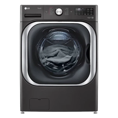 LG Turbo Wash 5.2-cu ft High-Efficiency Stackable Steam Cycle-Smart Front-Load Washer (Black Steel) ENERGY STAR